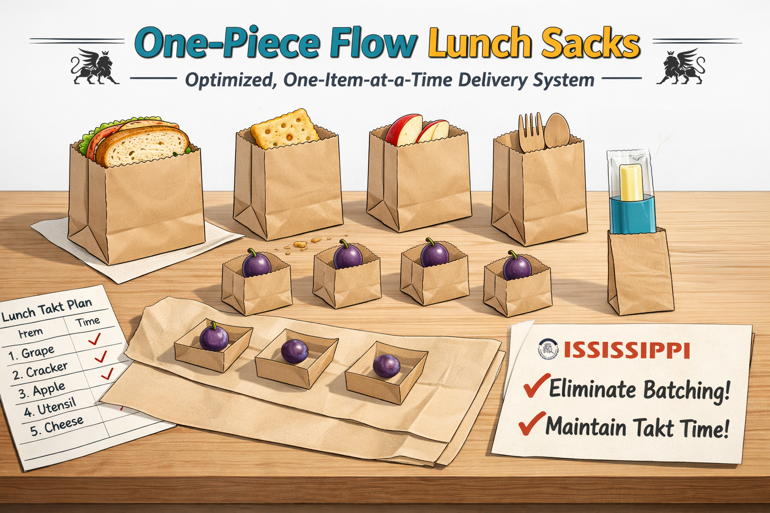One-Piece Flow Lunch Sacks