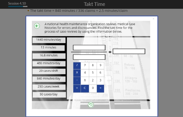 Takt Time Calculator Example
